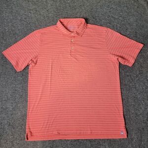 Peter Millar Crown Crafted Bluff Aqua Cotton Polo Mens Shirt Size XL Striped